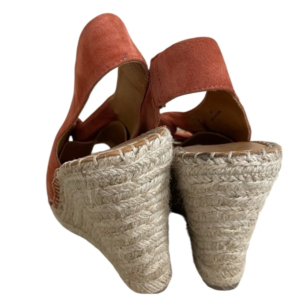 JOIE Kaili Suede Jute Wedge Espadrilles Sandals - Rust Size 6 — FALL VIBES!!!